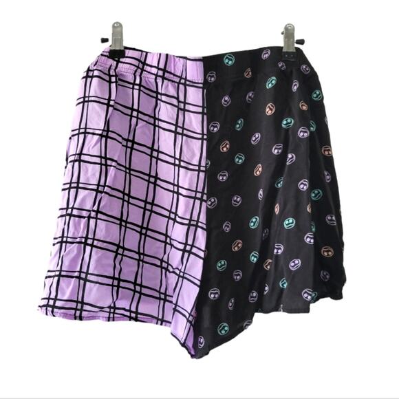 3X Nightmare Before Christmas purple & black plaid Jack Skellington sleep shorts - Picture 2 of 4
